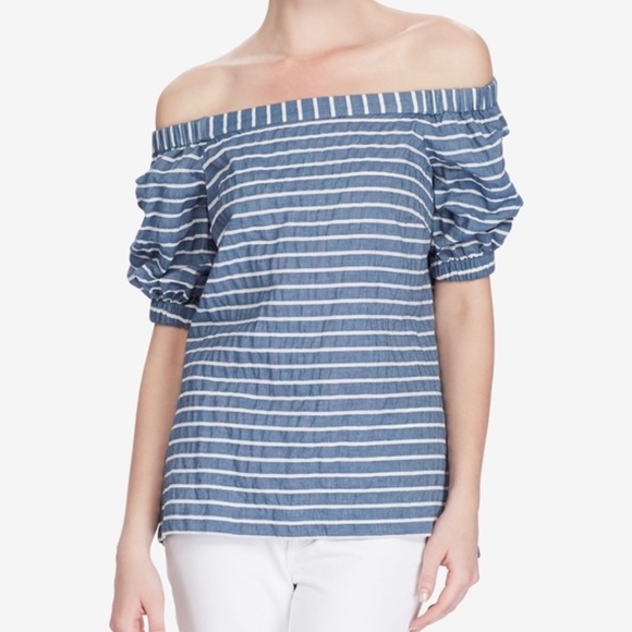 Ralph Lauren Tops - NWT Ralph Lauren Stripe Off Shoulder Top PETITE L
